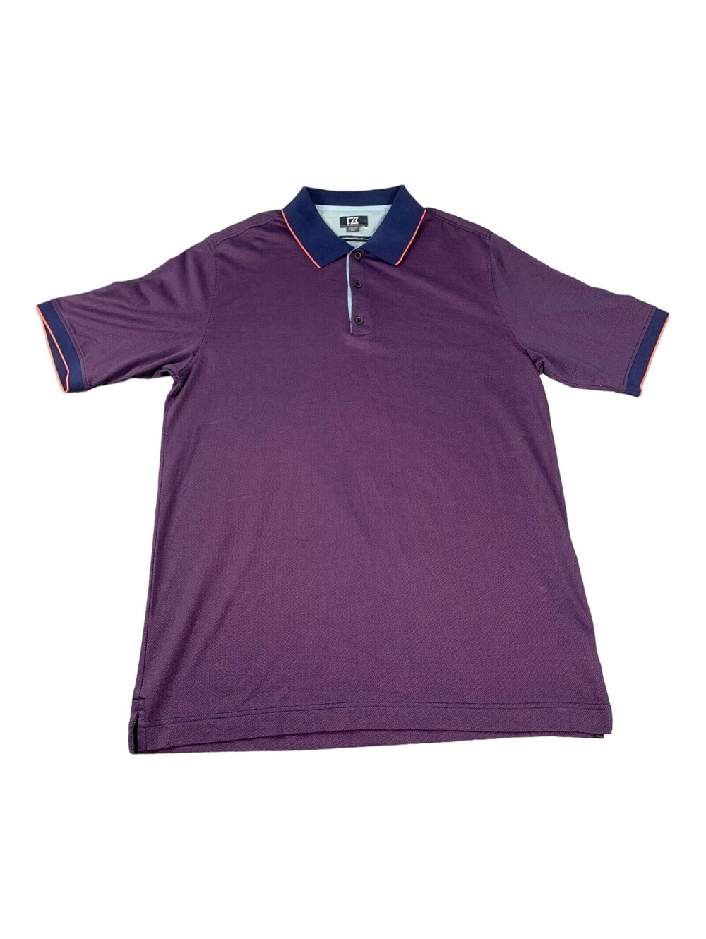 Cutter & Buck DryTex Luxe Golf Polo Shirt Short Sleeve Purple Men's Size Large